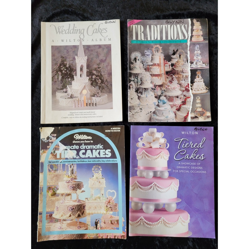 Wilton Cake Decorating Yearbook Lot of 13 1982-2008 Wedding Tiered Cakes Books